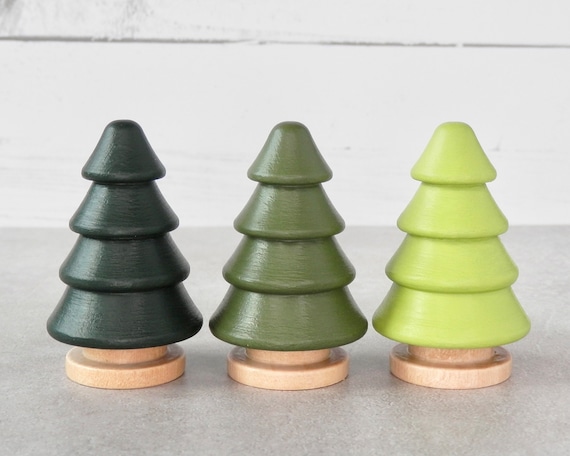 Wooden Pine Tree Toy, 2” | Loose Parts | Small World Play