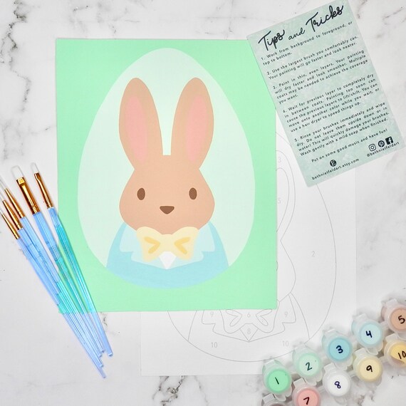 Bunny Portrait, Boy | Easter Paint by Number Kit
