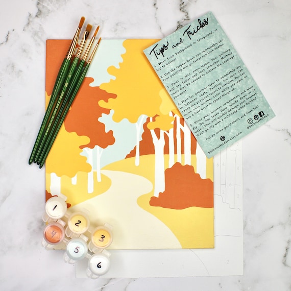 Autumn Forest Paint by Number Kit | DIY Seasonal Art