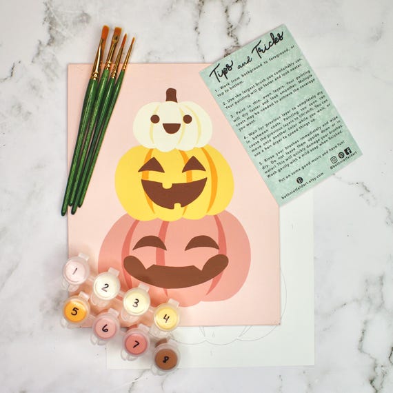 Pumpkin Stack Paint by Number Kit | DIY Halloween Art