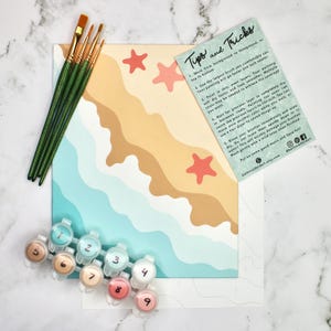 Beach Waves Paint by Number Kit | DIY Tropical Ocean Art