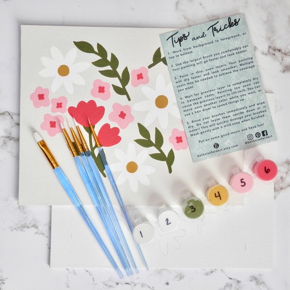Floral Heart Paint by Number Kit | DIY Valentine’s Day Art