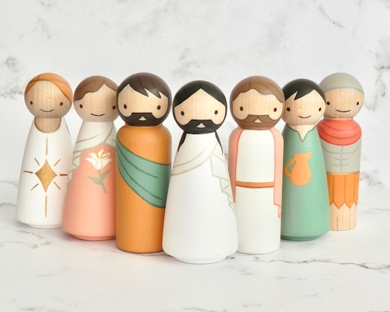 Peg Doll Easter Creche | Full Size | Seven Piece Resurrection set | He Is Risen