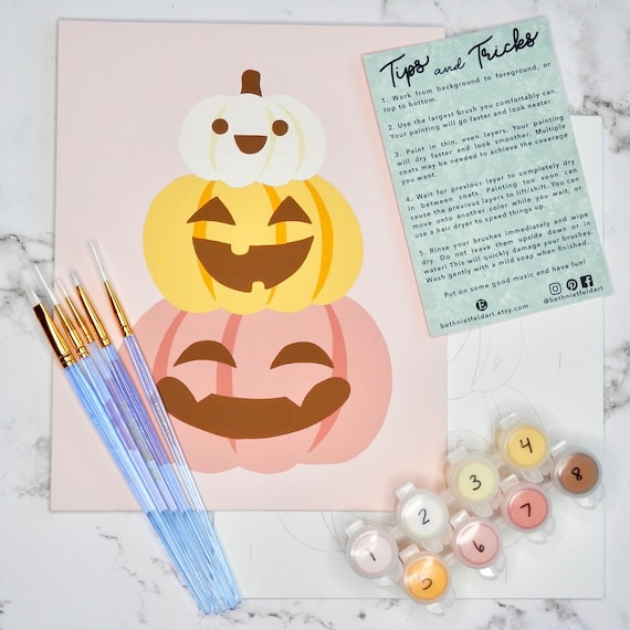 Pumpkin Stack Paint by Number Kit | DIY Halloween Art