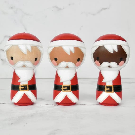 Santa Peg Doll | Kokeshi Style | Cristmas Ornament