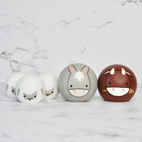 Wooden Nativity Animals Set | Various Sizes | Christmas Peg Doll