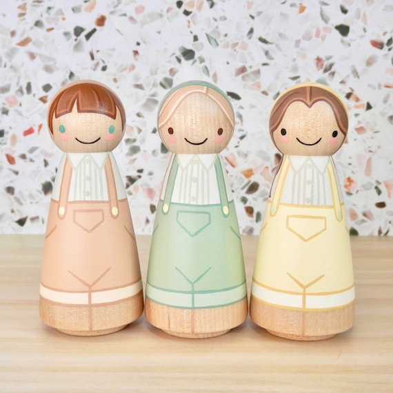 Gardener Peg Doll Girls | Spring Cottage Core