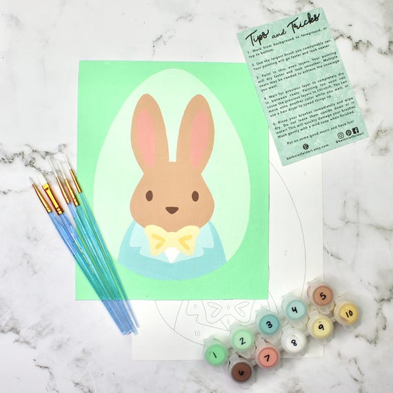 Bunny Portrait, Boy | Easter Paint by Number Kit