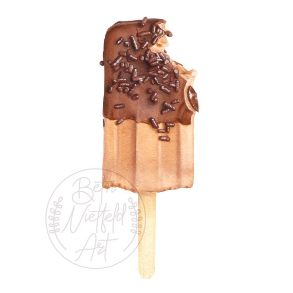 Watercolor Ice Cream Bar Print | Food Art Illustration