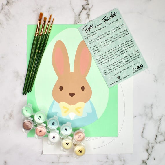 Bunny Portrait, Boy | Easter Paint by Number Kit