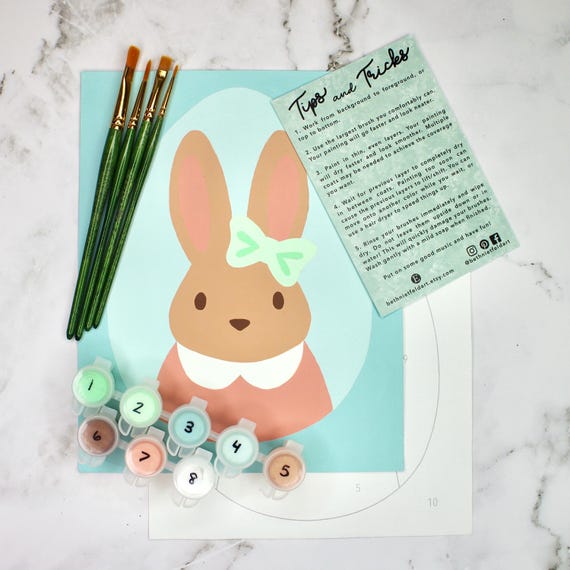 Bunny Portrait, Girl | Easter Paint by Number Kit