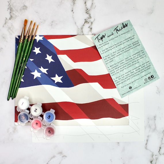 American Flag Paint by Number Kit | DIY Patriotic Art