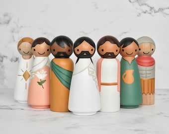 Peg Doll Easter Creche | Full Size | Seven Piece Resurrection set | He Is Risen