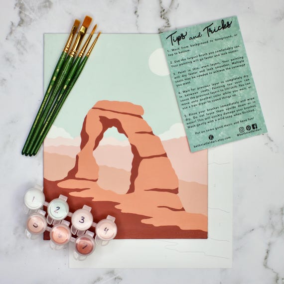 Delicate Arch Paint by Number Kit | DIY National Park Art