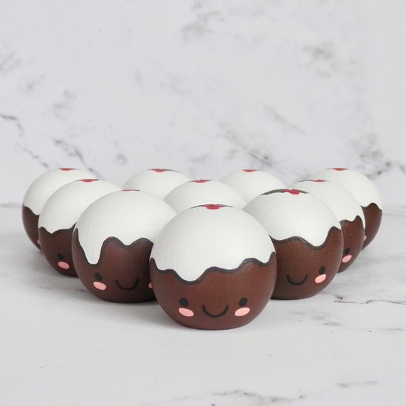 Wooden Christmas Pudding, 1.25” | Whimsical Winter Toy