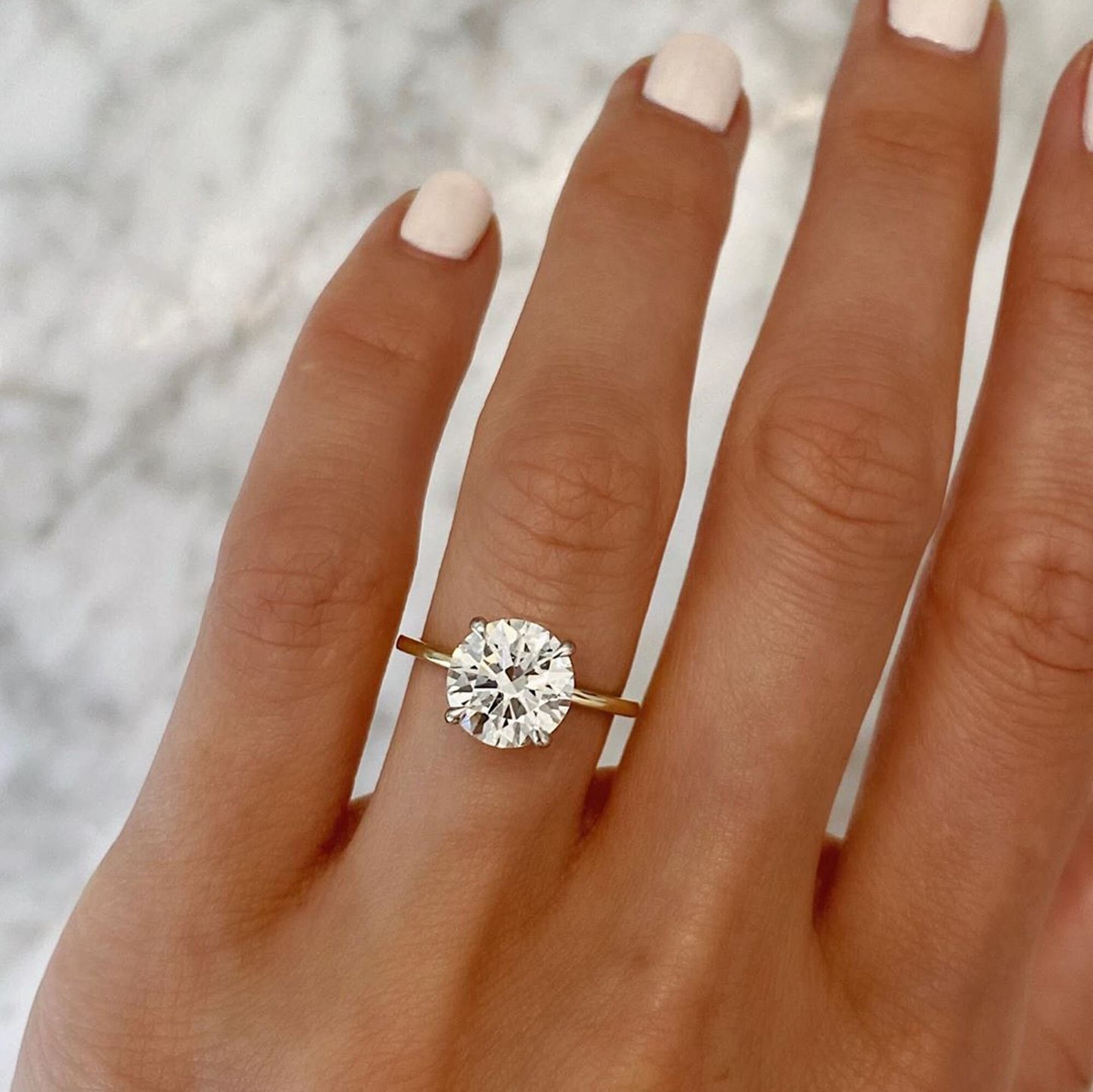 Classic Engagement Ring Round Diamond Ring VVS diamondGift Etsy