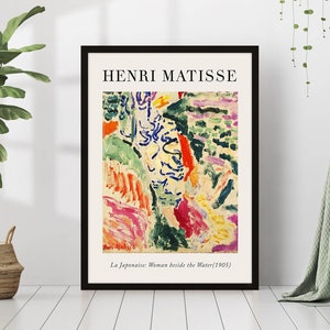 Henri Matisse La Japonaise Woman beside Water Fauvism Colorful Vibrant Canvas Print Poster Frame Famous Impressionist Painting Vintage Art