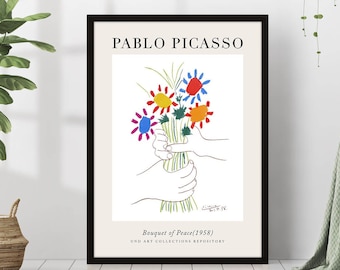パブロ・ピカソ作「平和の花束」（1958年）プレミアムウォールアート