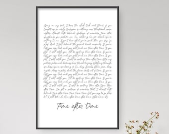 Custom Quote Print Sign Framed Canvas Wall Art Poster Personalized Gifts Printable Calligraphy Print Song Lyrics Printed Fathers Day Gift