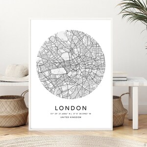 London Map Print Framed Canvas Wall Art Poster United States City Map Prints with Frame World Map Art Poster City Street Road Map