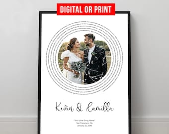 Personalized Star Map Print First Dance Song Lyrics Photo Canvas Framed Night Sky Map Wedding Anniversary Engagement Valentines Day Gift