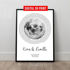 Impression personnalisée de carte des étoiles première danse paroles sur toile encadrée carte ciel nocturne anniversaire de mariage fiançailles Saint Valentin cadeau pour lui elle