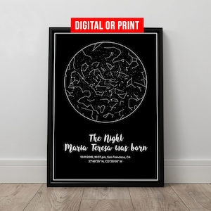 Day You Were Born Geburtstag Star Constellation Map gerahmte personalisierte Geschenk benutzerdefinierte Nachthimmel Druck Leinwand Geburtstag Geschenk Valentinstag Geschenk
