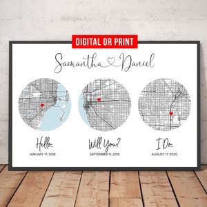 Póster personalizado con el texto "Hola, ¿quieres?", mapa artístico, impresión personalizada de cielo nocturno en lienzo con marco, regalo de primer aniversario de bodas, impresión digital