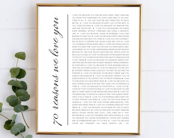 Personalized 70th Birthday Gift for Women Turning 70 Reasons Why We Love You Canvas Template Gifts for Women Husband Custom Anniversary
