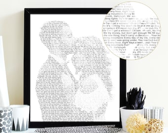 Wedding Song Lyrics from Photo Personalized First Dance Favorite Song Canvas Print 1st Anniversary Custom Sign Framed Valentines Day Gift