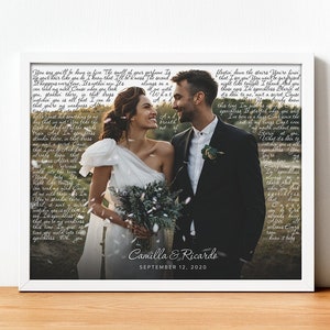 Photo Song Lyrics First Dance Wedding Personalized Favorite Song Canvas Print 1st Anniversary Gift Custom Sign Framed Fathers Day Gift