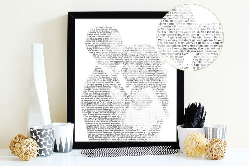 Wedding Song Lyrics from Photo Personalized First Dance Favorite Song Canvas Print 1st Anniversary Custom Sign Framed Valentines Day Gift image 2