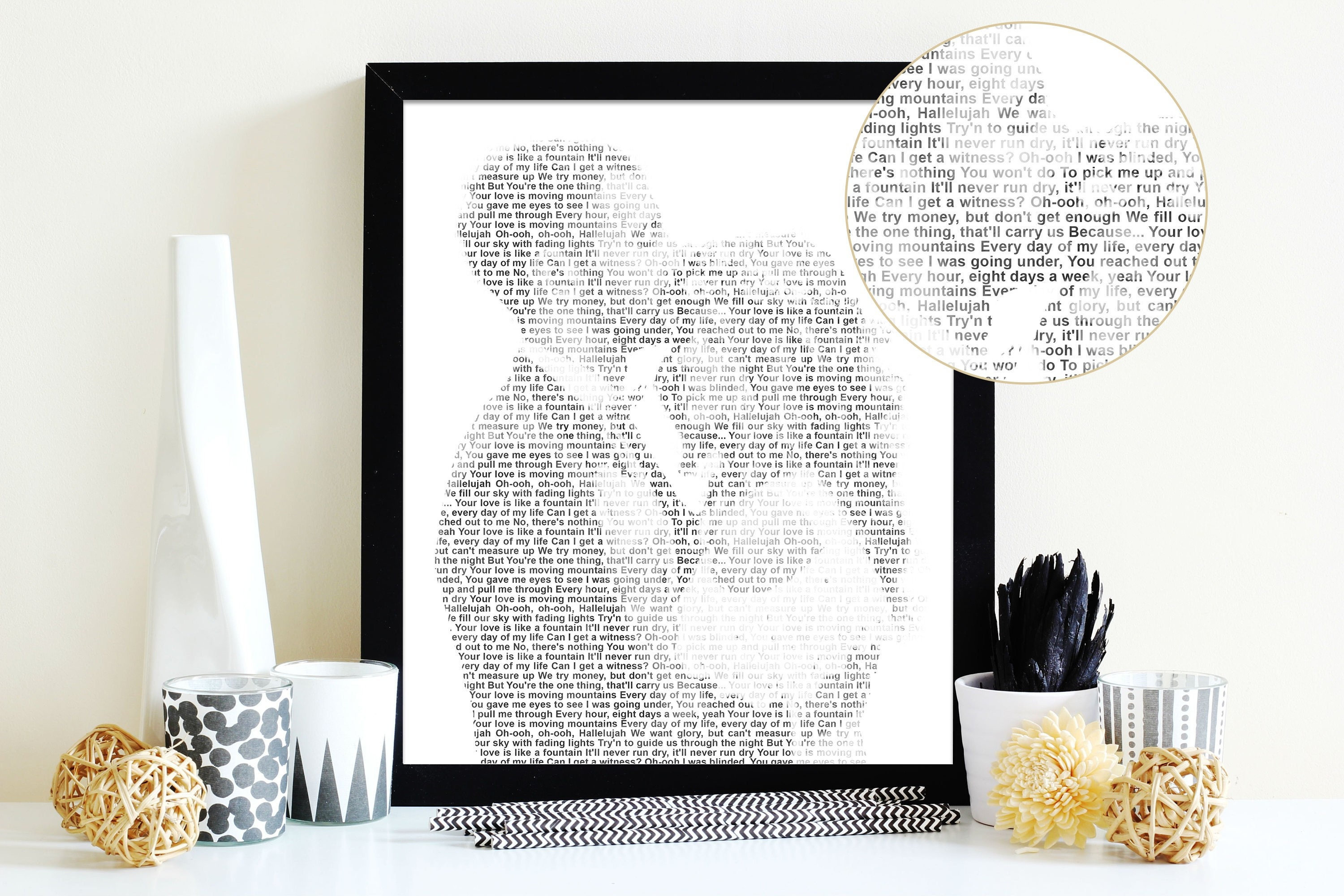 Any Song Lyrics From Photo Personalized First Dance Text to Picture 1st Anniversary Custom Favorite Song Canvas Print Best Gift For Couples