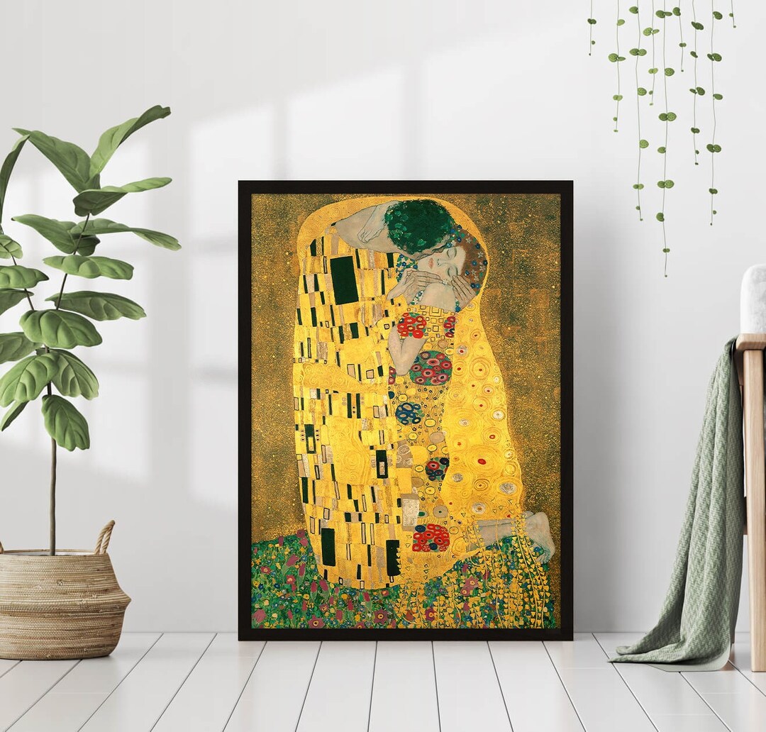 Gustav Klimt the Kiss Canvas Print Poster Frame Digital Oil Famous ...