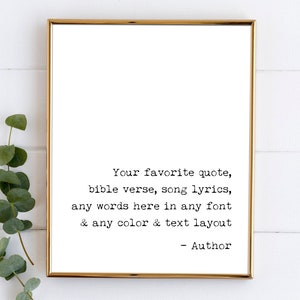 Benutzerdefiniertes Zitat Druck gerahmte Leinwand Ungerahmt personalisiertes Schild Benutzerdefiniertes Gedicht-Druck Wandkunst Schreibmaschinen-Typografie Benutzerdefinierter Text Vatertagsgeschenk