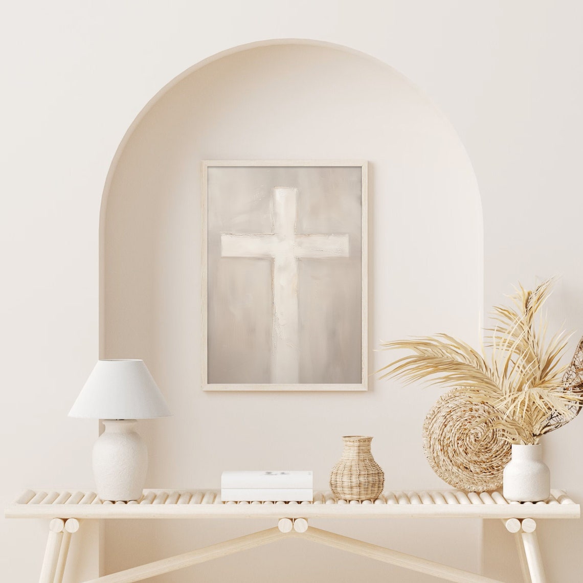 Christian Cross Minimalist Wall Art Poster Jesus Print Watercolor Bible ...