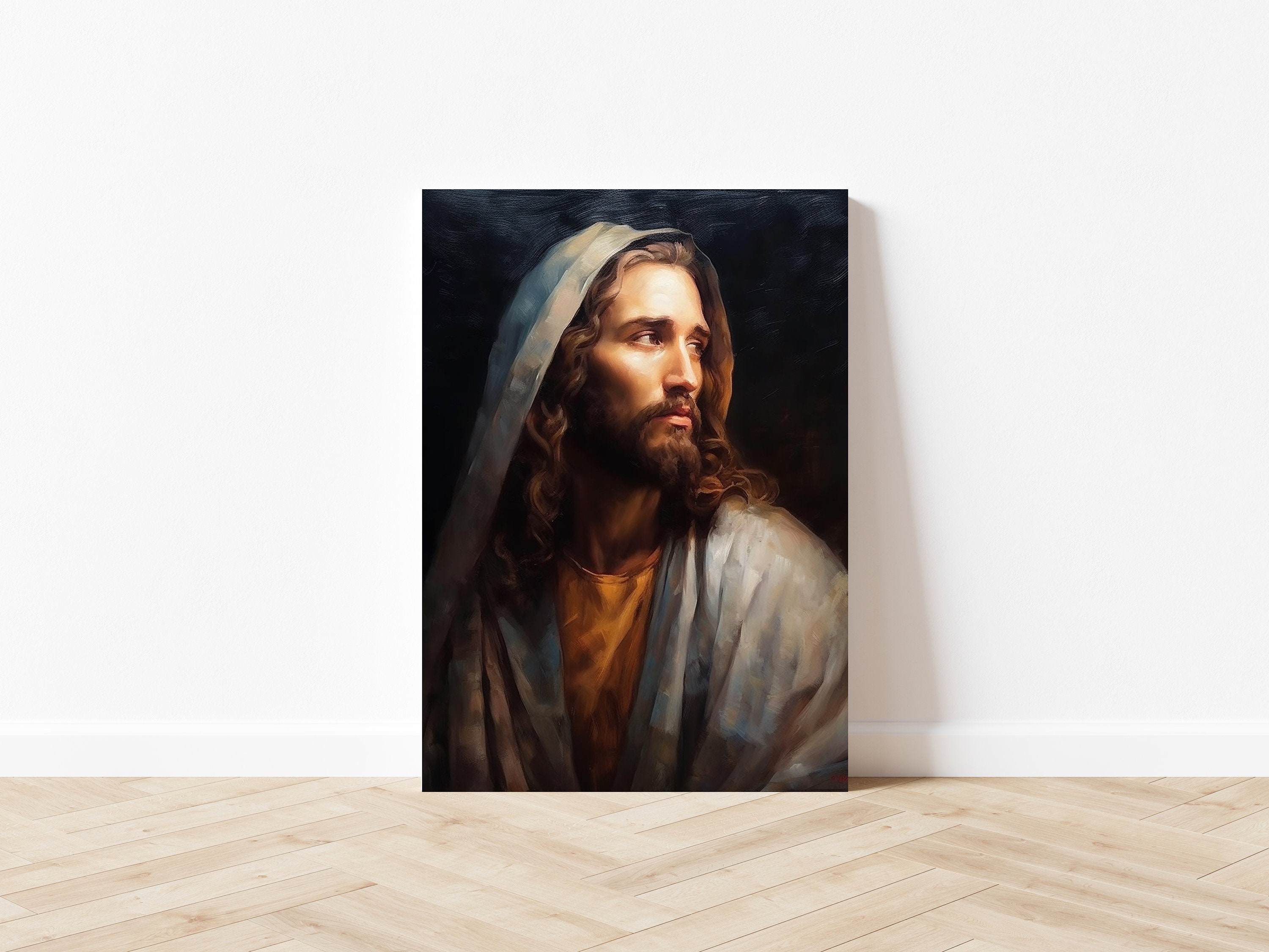 Jesus Christ Portrait Holy Painting Poster God Peace Print Wall Art ...