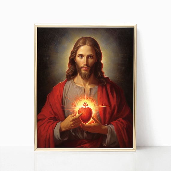 Home Decor Jesus Christ Painting Sacred Heart