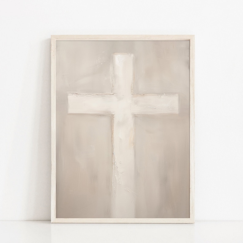 Christian Cross Minimalist Wall Art Poster Jesus Print Watercolor Bible ...