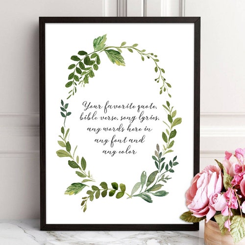 Custom Quote Print Sign Framed Canvas Wall Art Poster Etsy