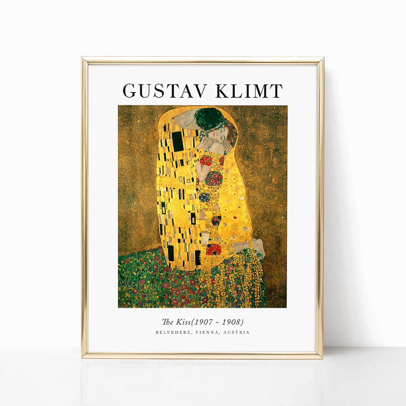 Gustav Klimt the Kiss Canvas Print Poster Frame Digital Oil Famous ...