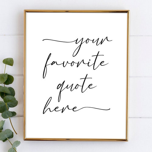 Custom Quote Print Sign Framed Canvas Wall Art Poster Etsy