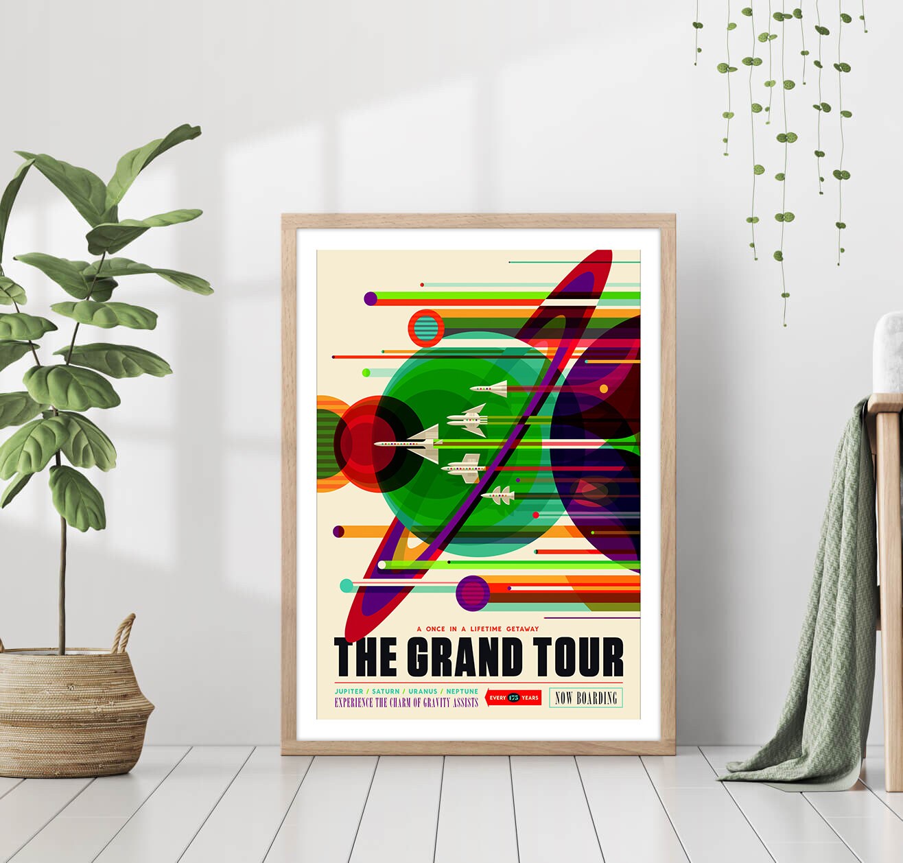 NASA the Grand Tour Voyager Poster Retro Vintage Art Canvas Print Frame ...