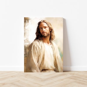 Jesus Christ Portrait Painting Poster God Peace Print Wall Art Gift ...