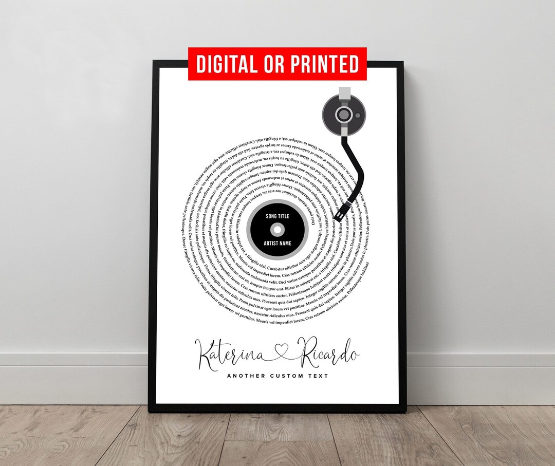 Personalized First Dance Favorite Song Lyrics Wall Art Record Etsy