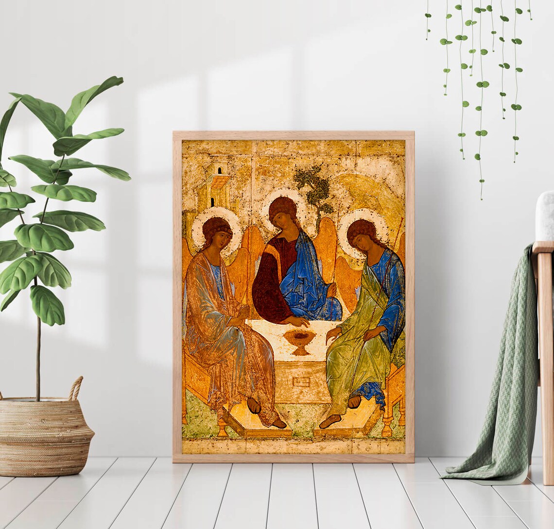 Holy Trinity Icon by Andrei Rublev Orthodox Canvas Print Poster Framed ...