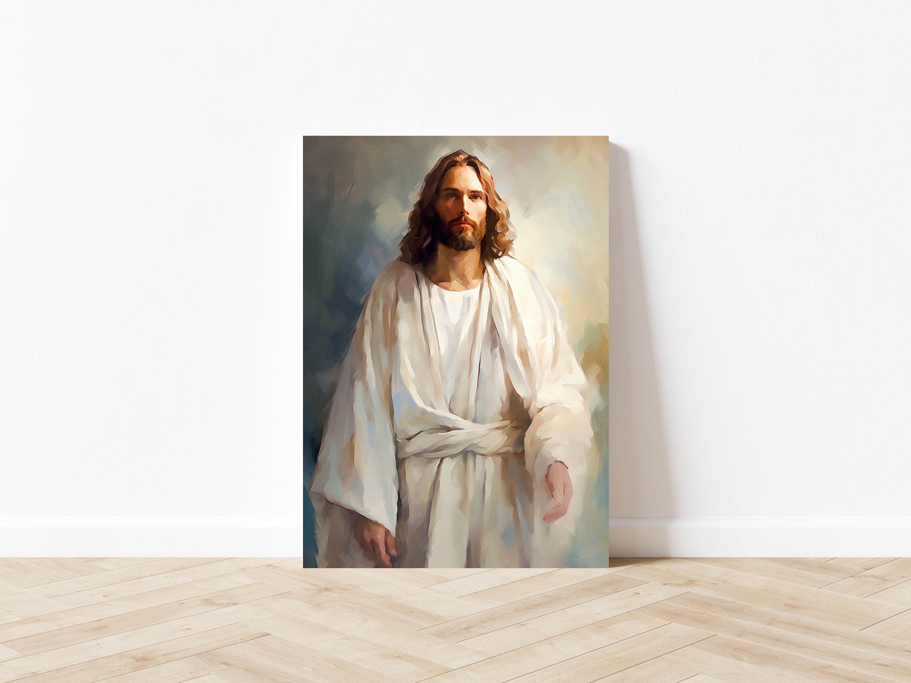 Jesus Christ Portrait Painting Poster God Peace Print Wall Art Gift ...