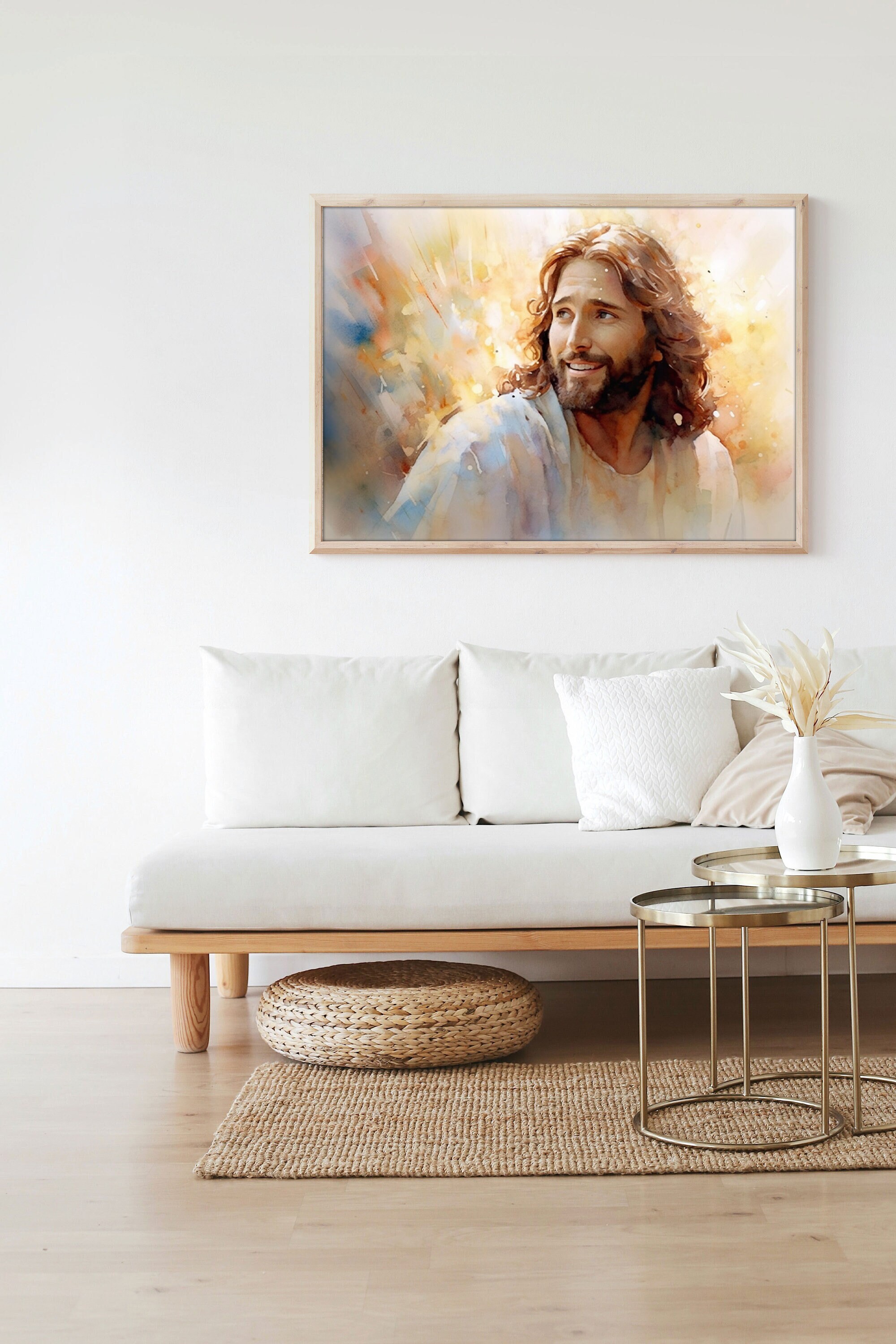 Jesus Christ Portrait Religious Holy Painting Printed Poster God Peace ...