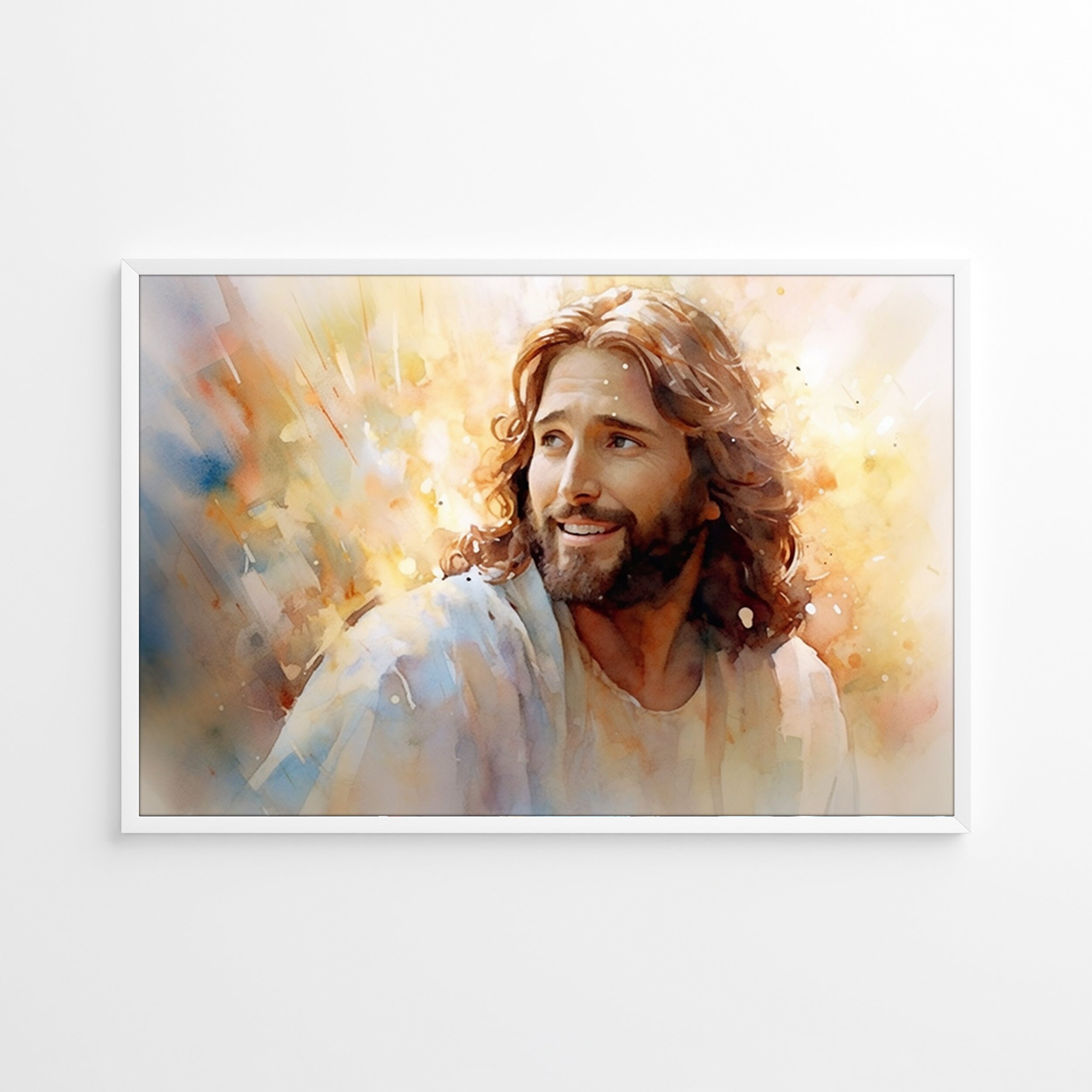 Jesus Christ Portrait Religious Holy Painting Printed Poster God Peace ...