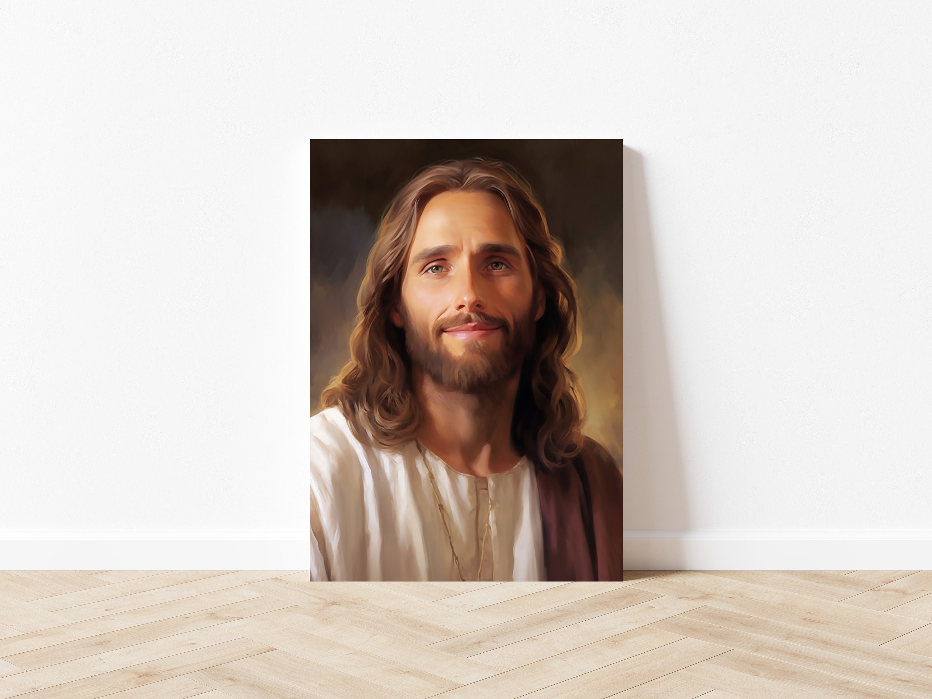 Jesus Christ Portrait Holy Painting Poster God Peace Print Wall Art ...